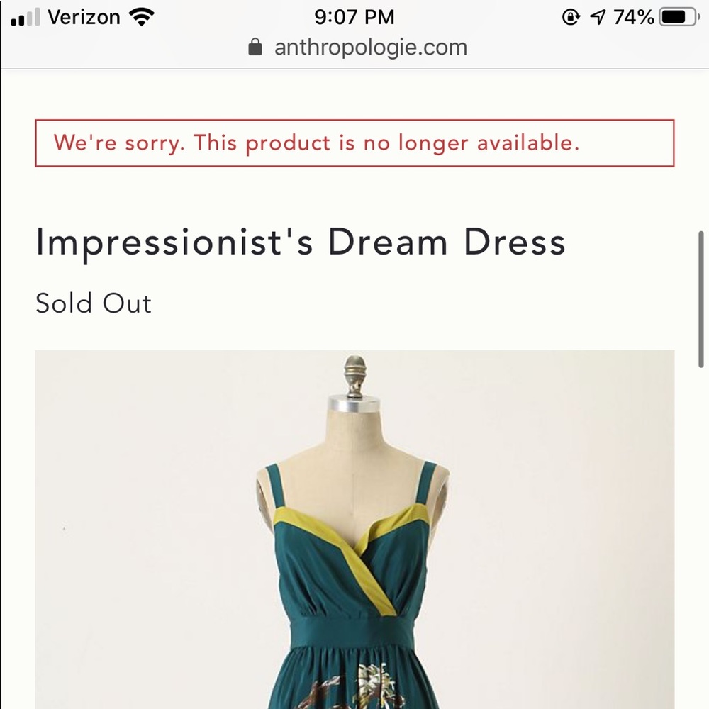 Anthropologie impressionist’s dream dress 0P - Picture 2 of 7